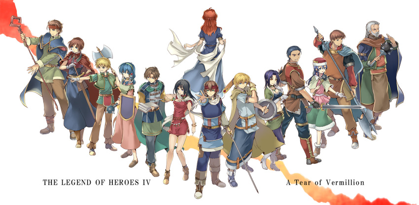 aisagi, akai_shizuku, archem_(eiyuu_densetsu), avin_(eiyuu_densetsu), character_request, commentary_request, copyright_name, douglas_(eiyuu_densetsu)