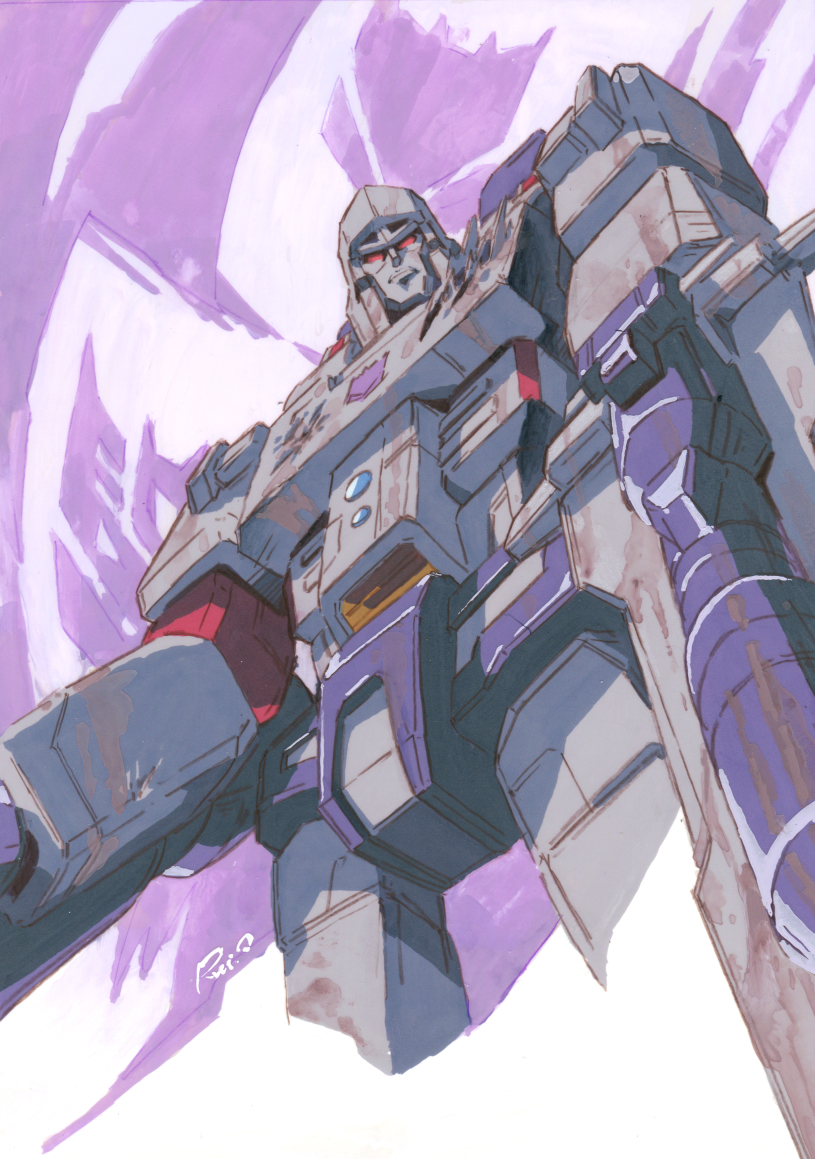 1980s_(style), decepticon, eyebrows, holding, holding_sword, holding_weapon, lips, looking_down