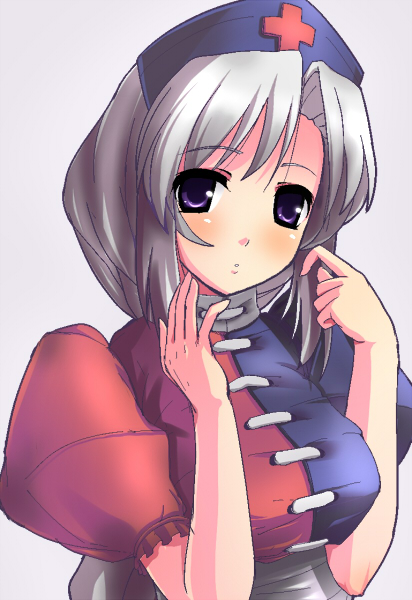 namamo, nurse_cap, touhou, white_hair, yagokoro_eirin