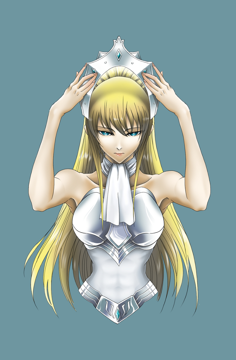 armor, ba_(artist), blonde_hair, blue_eyes, breastplate, corona_borealis_katya, crown, digital_art