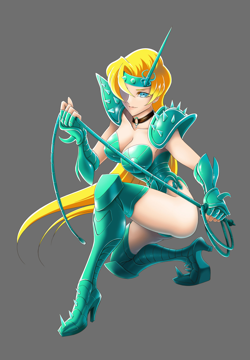 armor, ba_(artist), blonde_hair, chameleon_june, cleavage, female, long_hair, posing