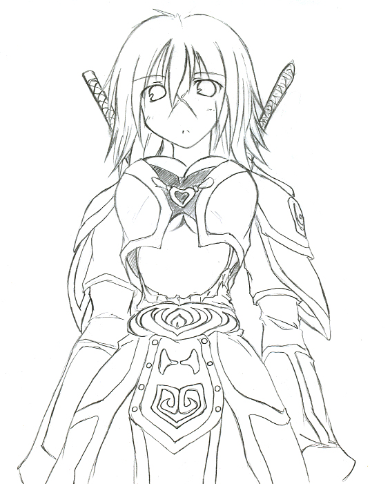 breasts, cleavage, kaminagi-tei, kaminagi-tei_(artist), monochrome, scar, scars, sword, weapon