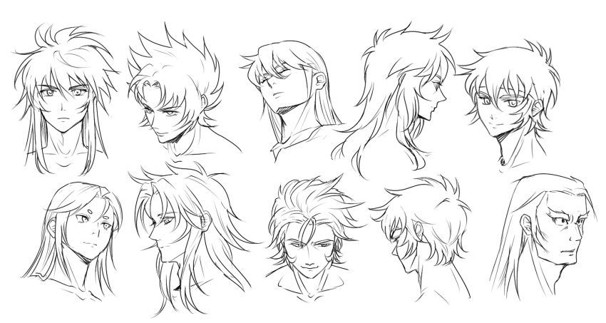 10boys, aquarius_camus, aries_mu, cancer_deathmask, capricorn_shura, gemini_saga, head, leo_aiolia