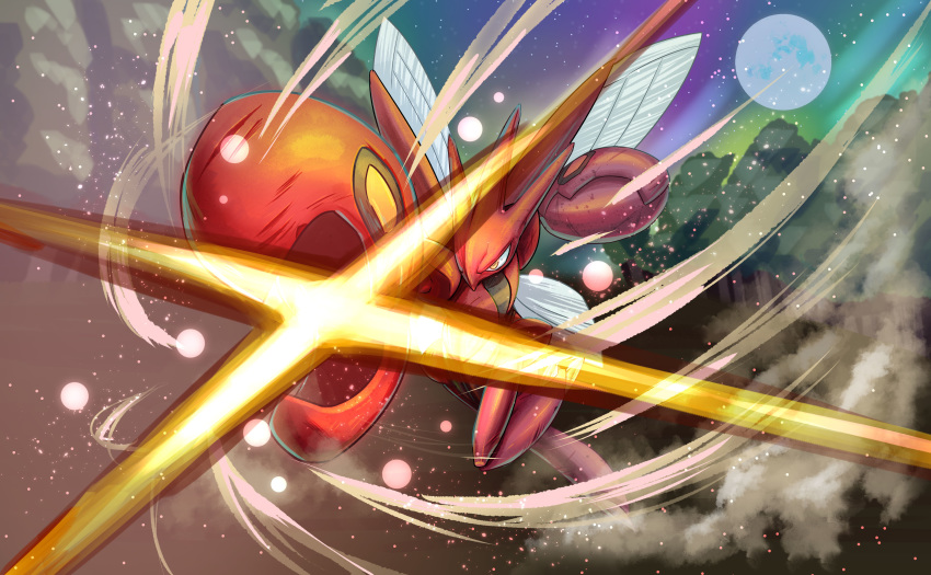 absurdres, attack, claws, commentary_request, gen_2_pokemon, highres, moon, night