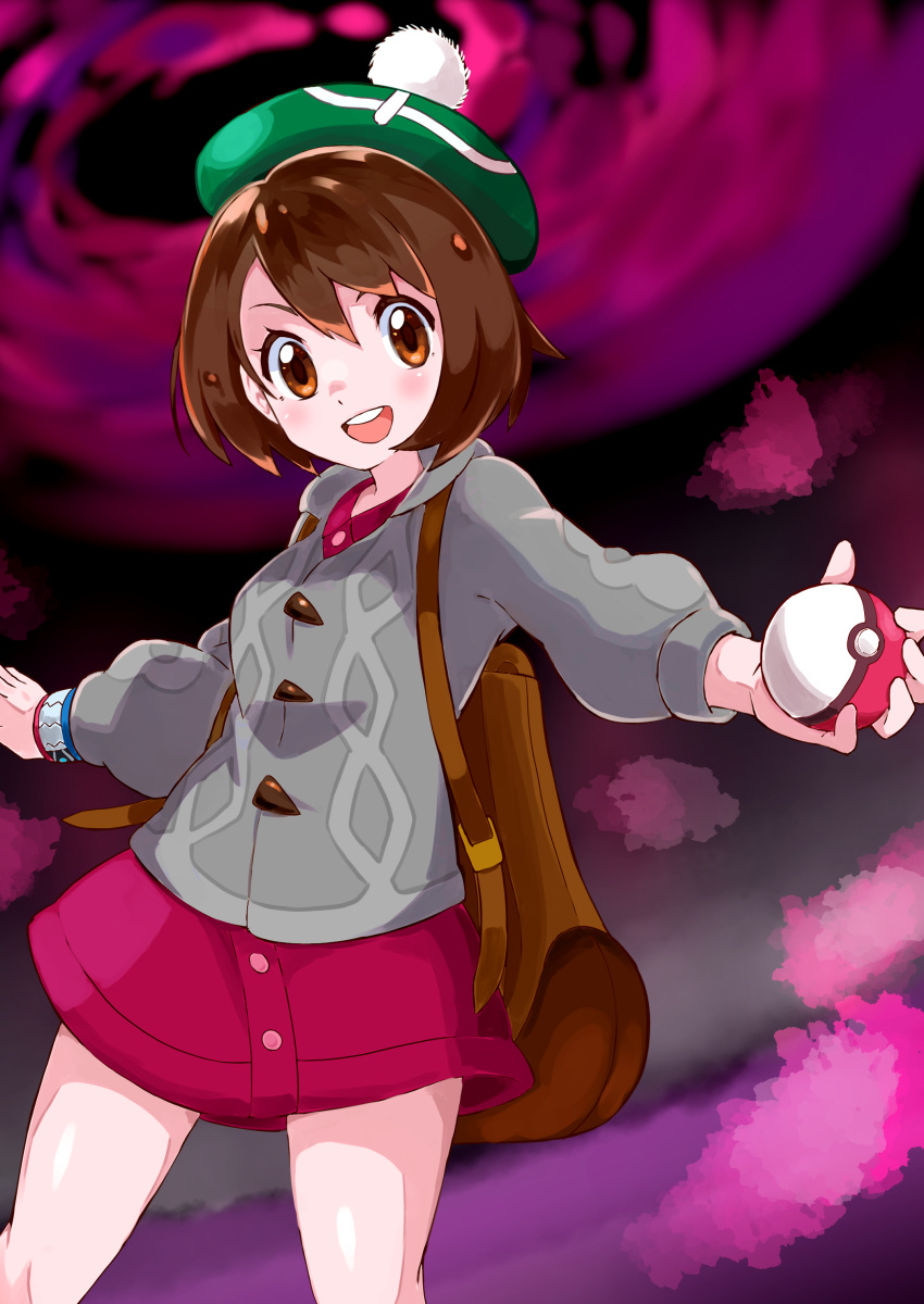 1girl, absurdres, backpack, bag, bangs, blush, bob_cut, brown_backpack