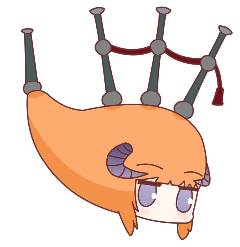 1girl, arknights, bagpipe_(arknights), bagpipes, bangs, commentary, english_commentary, eyebrows_visible_through_hair
