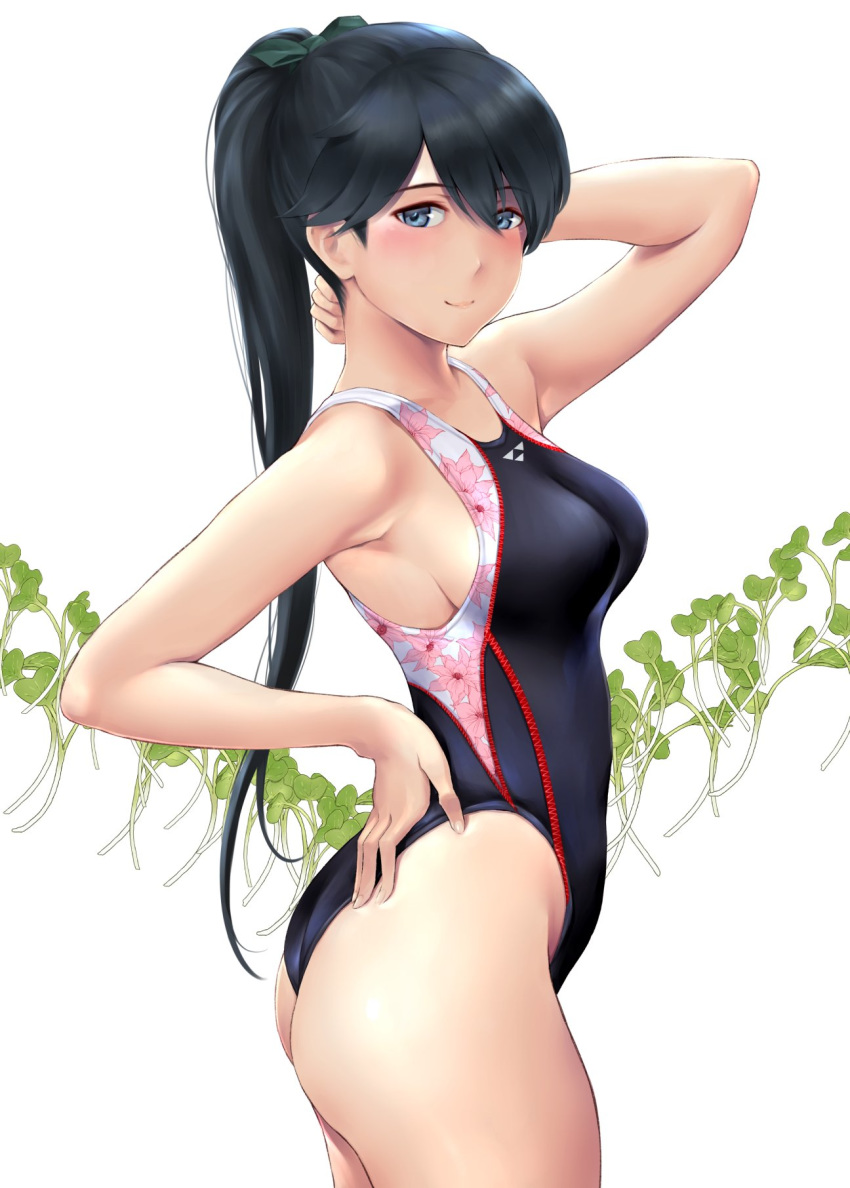 1girl, arm_up, armpits, ass, bangs, bare_arms, bare_legs, bare_shoulders