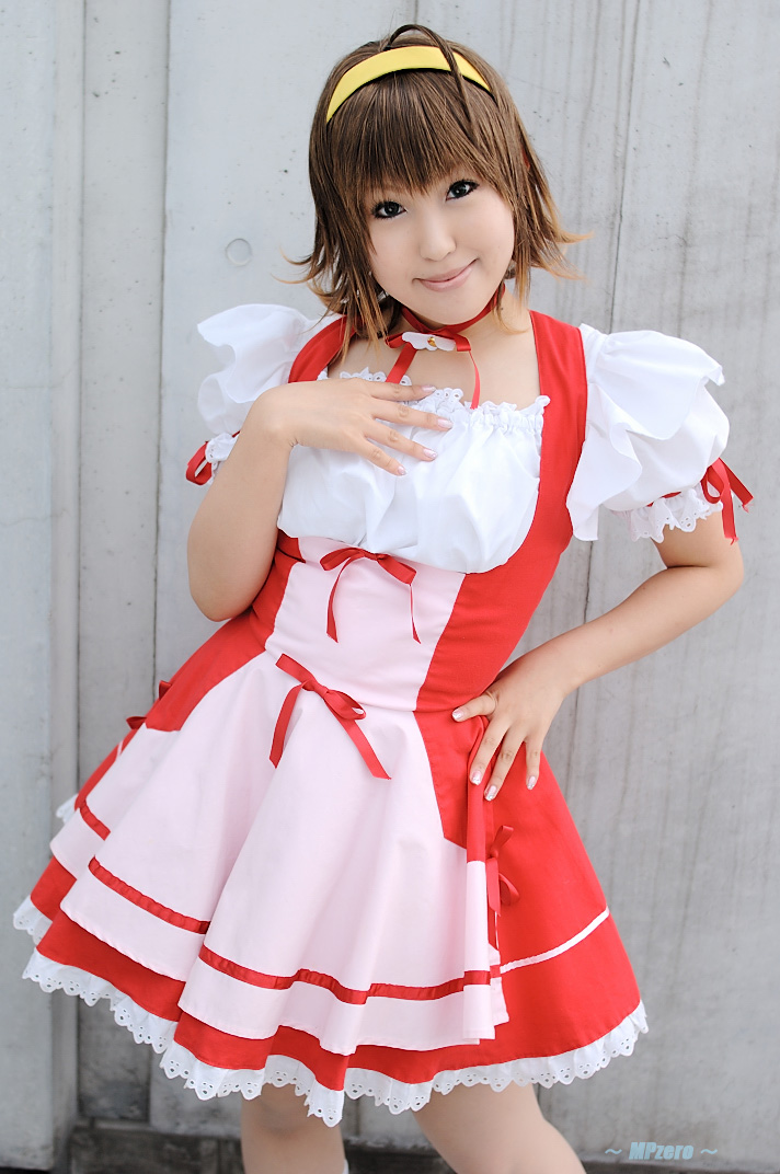 ahoge, apron, cosplay, hairband, moeka, photo, tagme_character, tagme_series