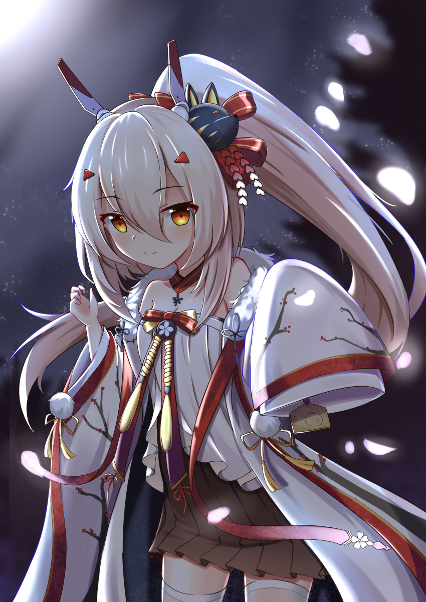 1girl, absurdres, ayanami_(azur_lane), ayanami_(pulse_of_the_new_year)_(azur_lane), azur_lane, bare_shoulders, blurry, bow