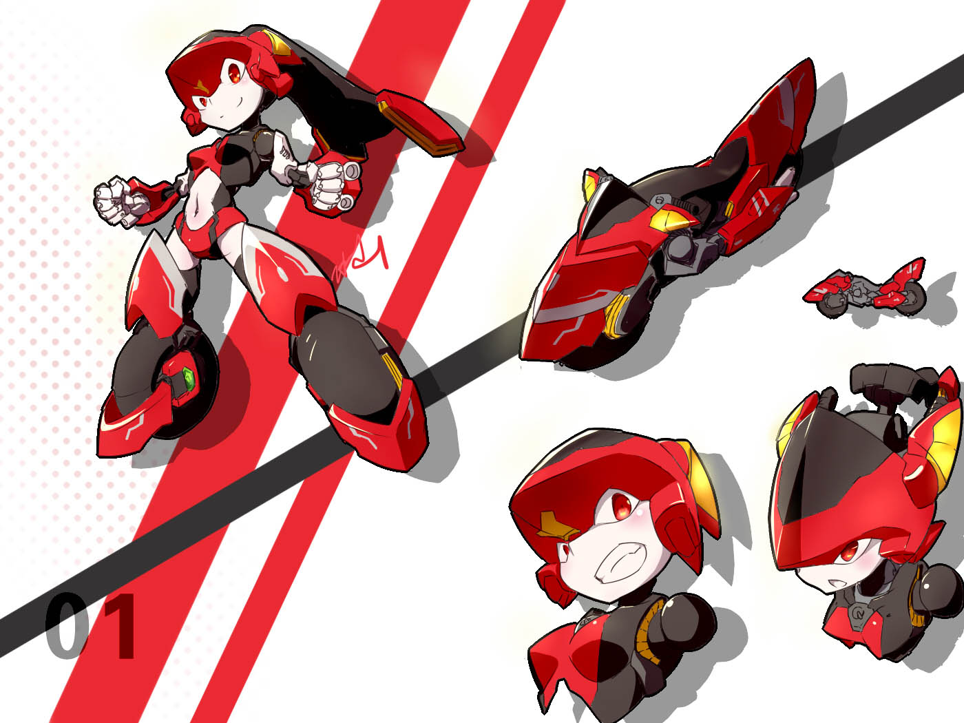 1girl, bingshan, clenched_hands, clenched_teeth, ground_vehicle, looking_ahead, looking_down, magic_henshin