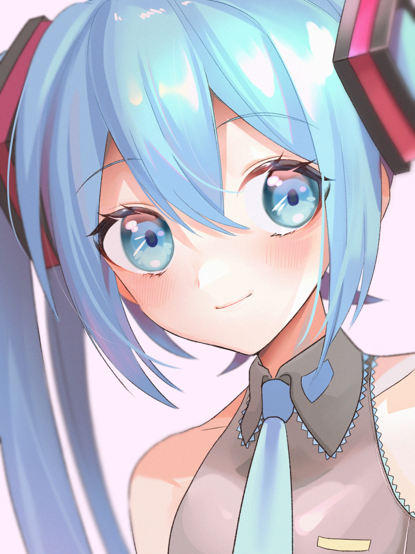 1girl, absurdres, bare_shoulders, blue_eyes, blue_hair, blue_neckwear, commentary, gouya_daifuku