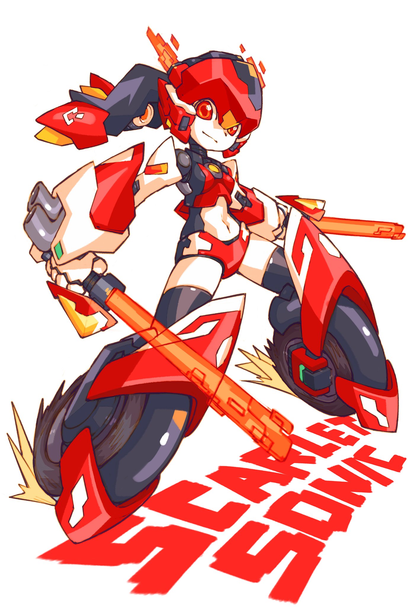 1girl, character_name, clenched_hand, dual_wielding, energy_sword, highres, holding, holding_sword