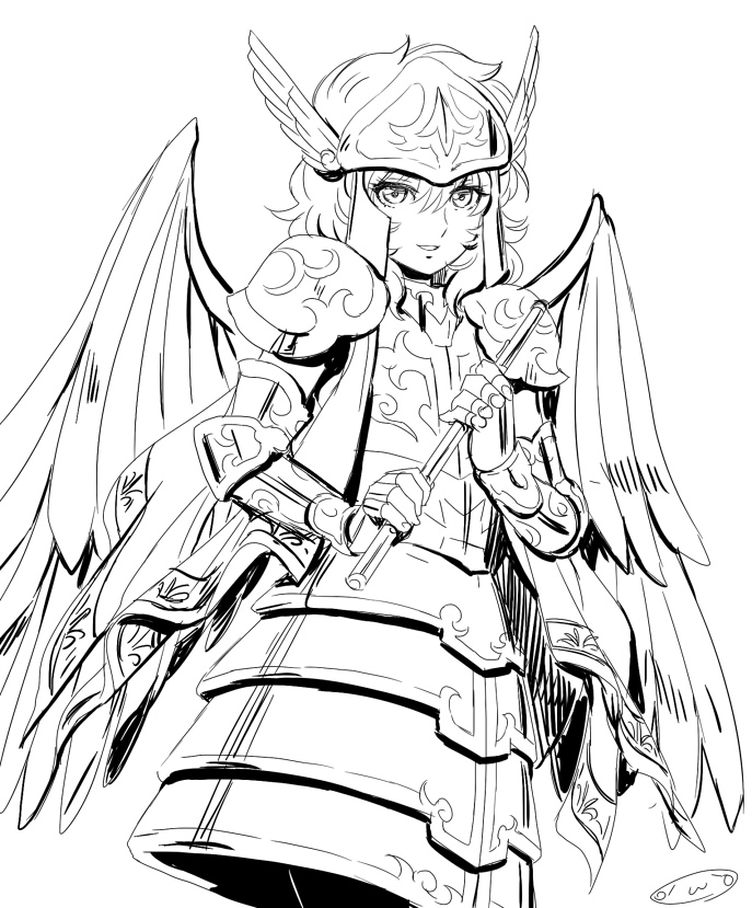 long_hair, mizuhara_aki, monochrome, saint_seiya, siren_sorrento