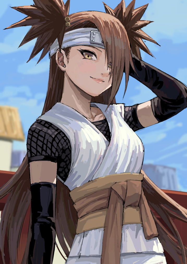 1girl, akimichi_chouchou, arm_up, atsuyah0310, bangs, black_gloves, blush, boruto:_naruto_next_generations