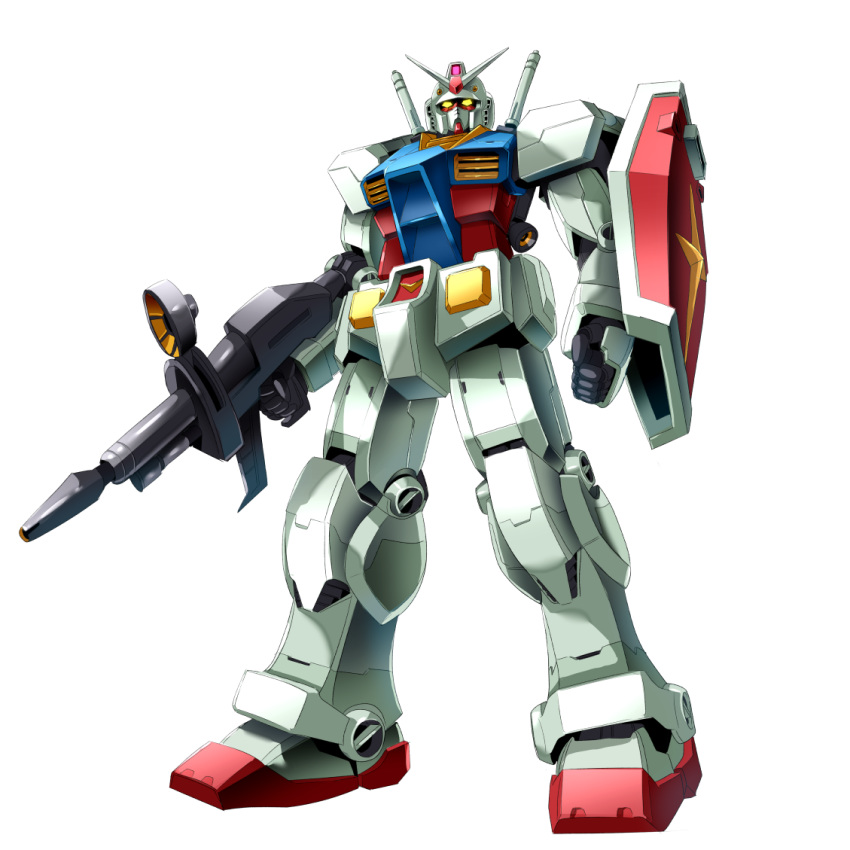 1980s_(style), gun, gundam, mecha, oldschool, real_robot, rifle, rx-78-2, sakusakusakurai, science_fiction, shield, v-fin, weapon