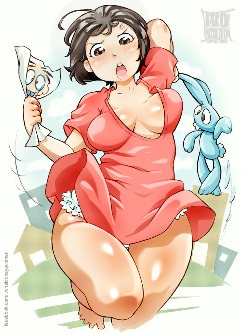 1girl, bayeuxman, breasts, curvy, female, monica_sousa, solo, turma_da_monica
