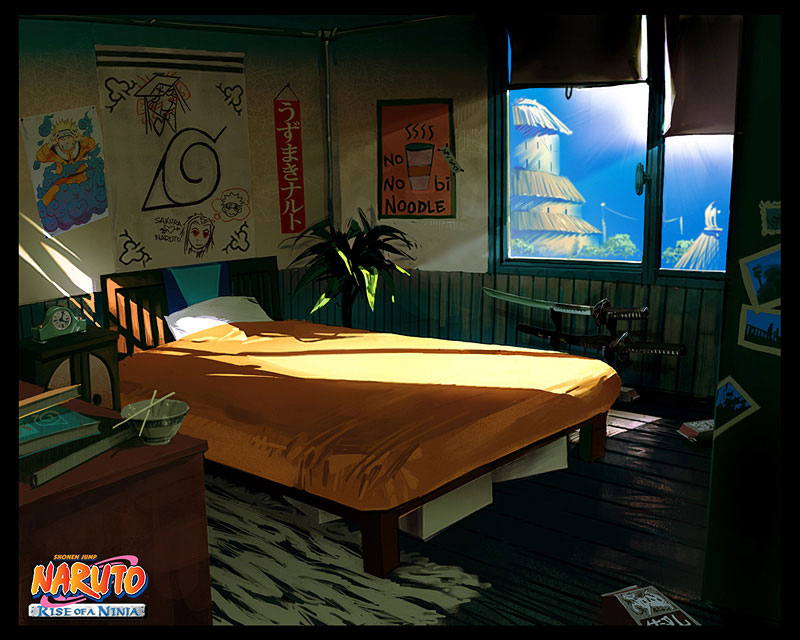 blurry, colored, concept_art, depth_of_field, joel_dos_reis_viegas, konohagakure, naruto, naruto:_rise_of_a_ninja