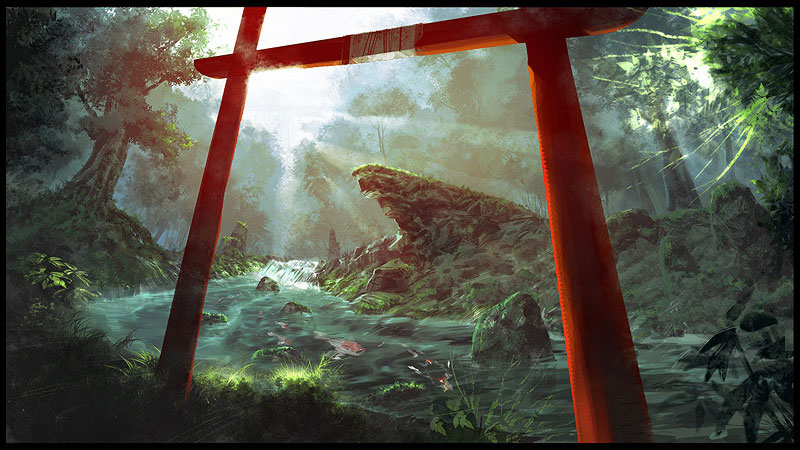 blurry, colored, concept_art, depth_of_field, joel_dos_reis_viegas, konohagakure, naruto, naruto:_rise_of_a_ninja, power_lines, scenery, video