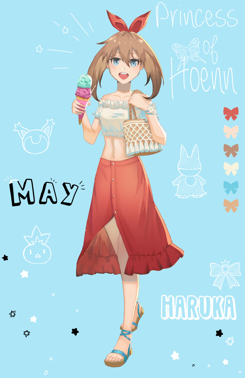 1girl, :d, absurdres, ak1, bangs, bare_shoulders, blue_background, blue_eyes