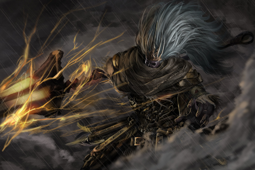 1boy, armor, brown_cloak, cloak, clouds, commentary_request, crown, da_(dsasd751)