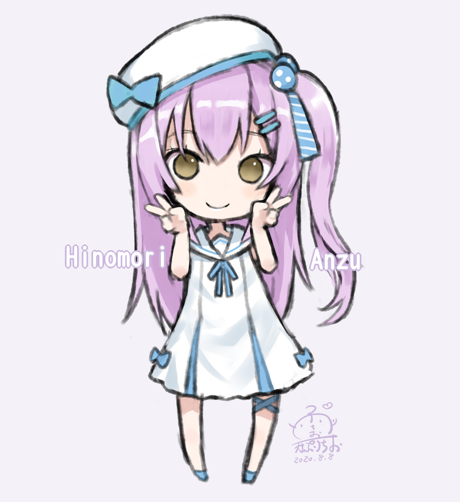 1girl, anzu_channel, bangs, bare_arms, bare_shoulders, beret, blue_bow, blue_footwear