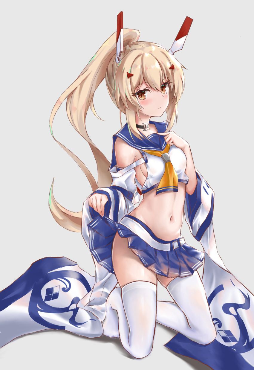 1girl, ascot, ayanami_(azur_lane), azur_lane, breasts, brown_eyes, budesonide, choker