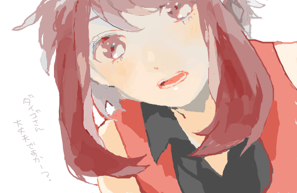 1girl, archived_source, brown_eyes, brown_hair, drawr, from_below, haruka_(pokemon), no_bandana