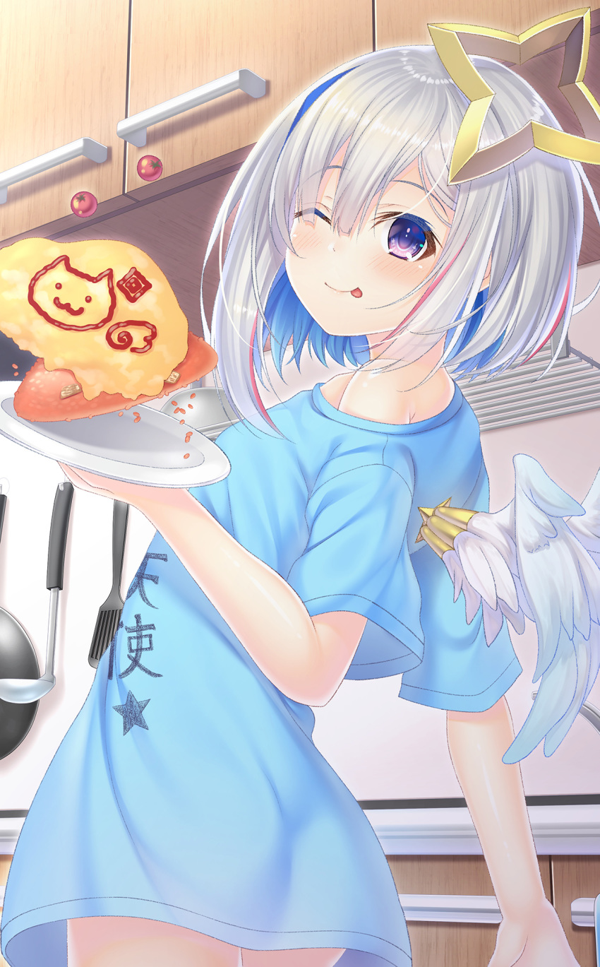 :p, amane_kanata, angel_wings, bangs, blush, colored_inner_hair, eyebrows_visible_through_hair, fuyu_urara