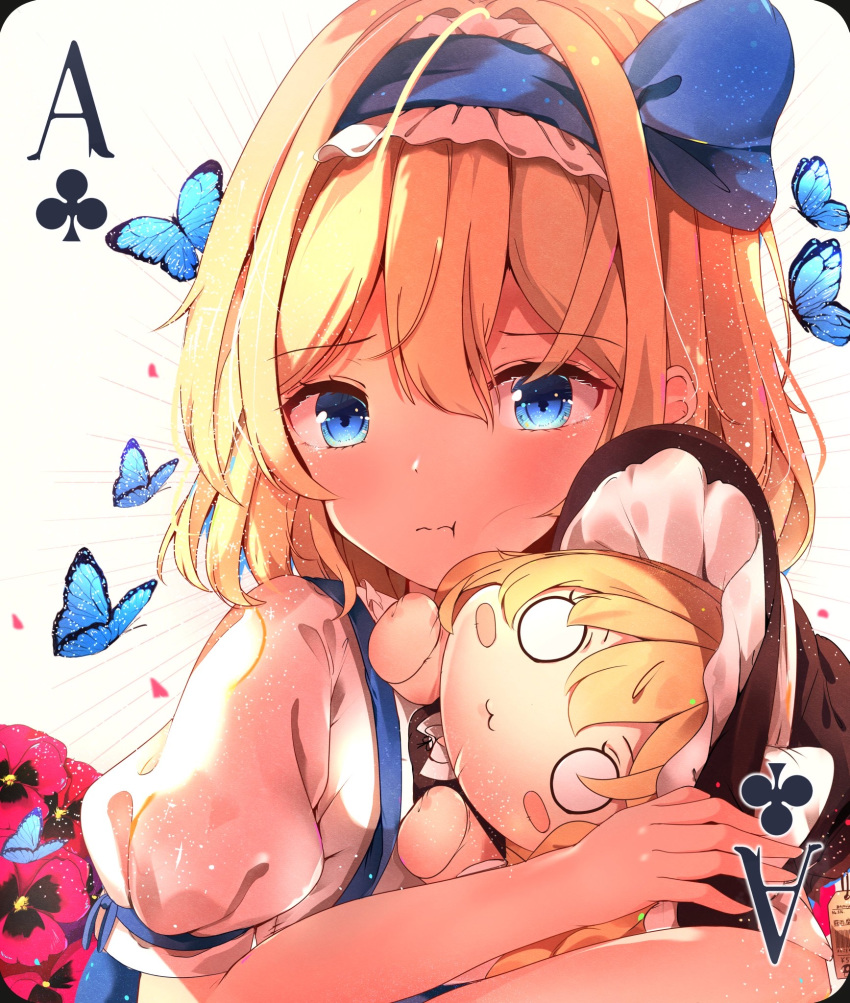 1girl, :3, :t, alice_margatroid, alice_margatroid_(pc-98), blonde_hair, blue_eyes, blue_hairband