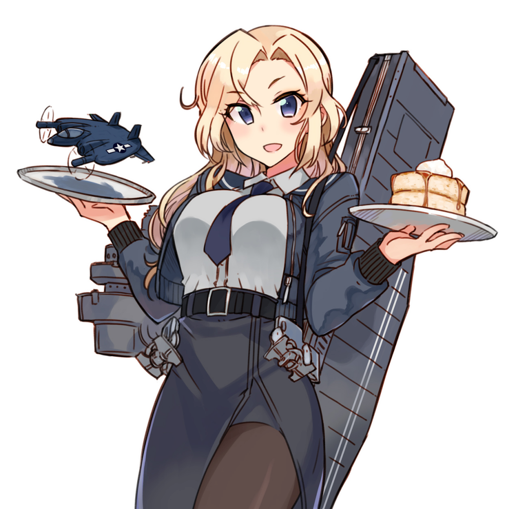 1girl, aircraft, bangs, belt, black_belt, black_legwear, black_skirt, blonde_hair