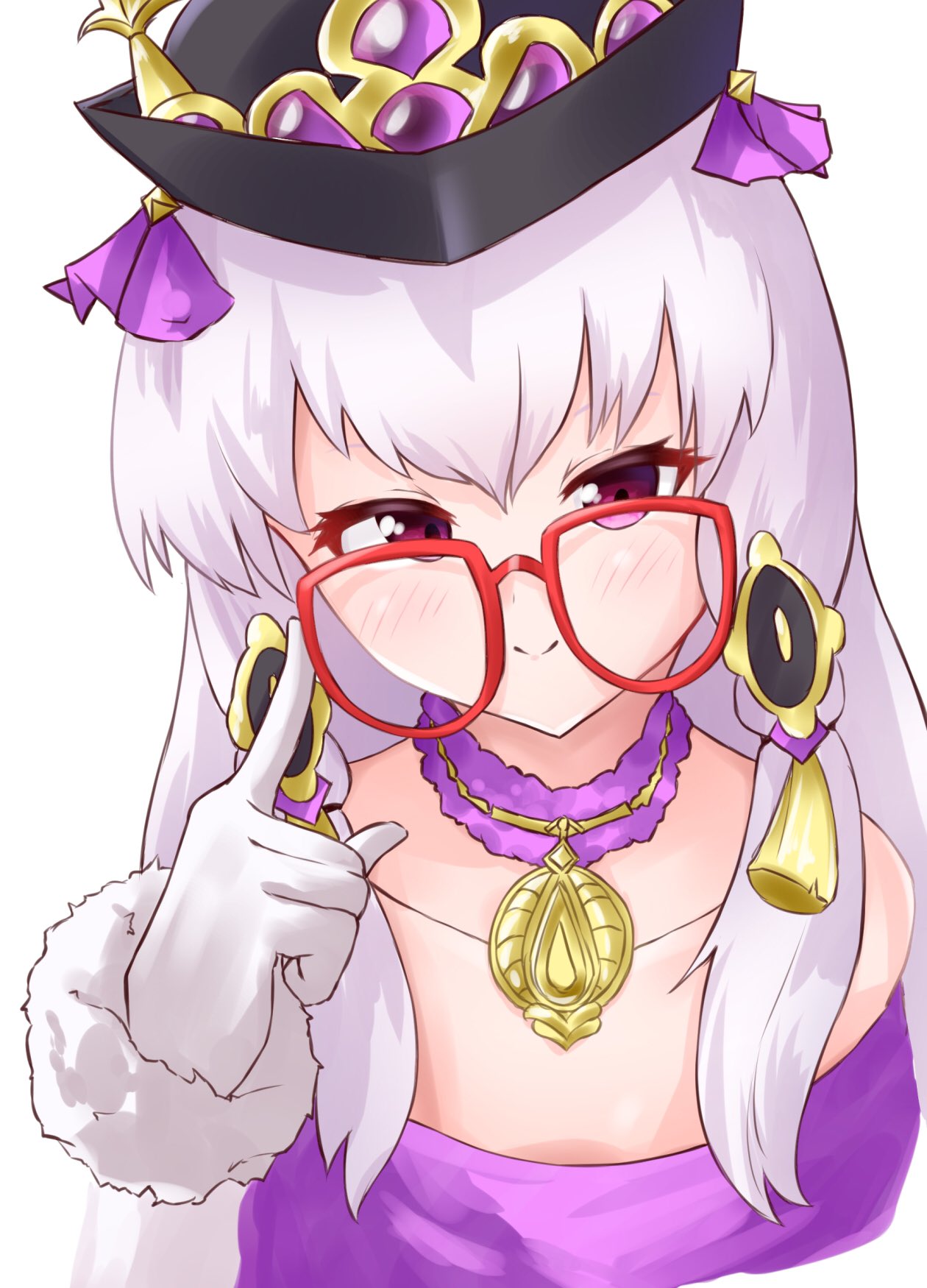 1girl, closed_mouth, fire_emblem, fire_emblem:_three_houses, fire_emblem_heroes, glasses, gloves, hair_ornament