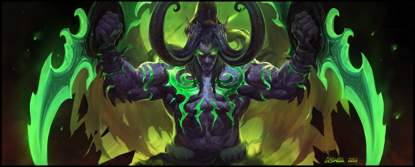 1boy, absurdres, black_hair, clenched_teeth, dagger, dated, dual_wielding, fingernails