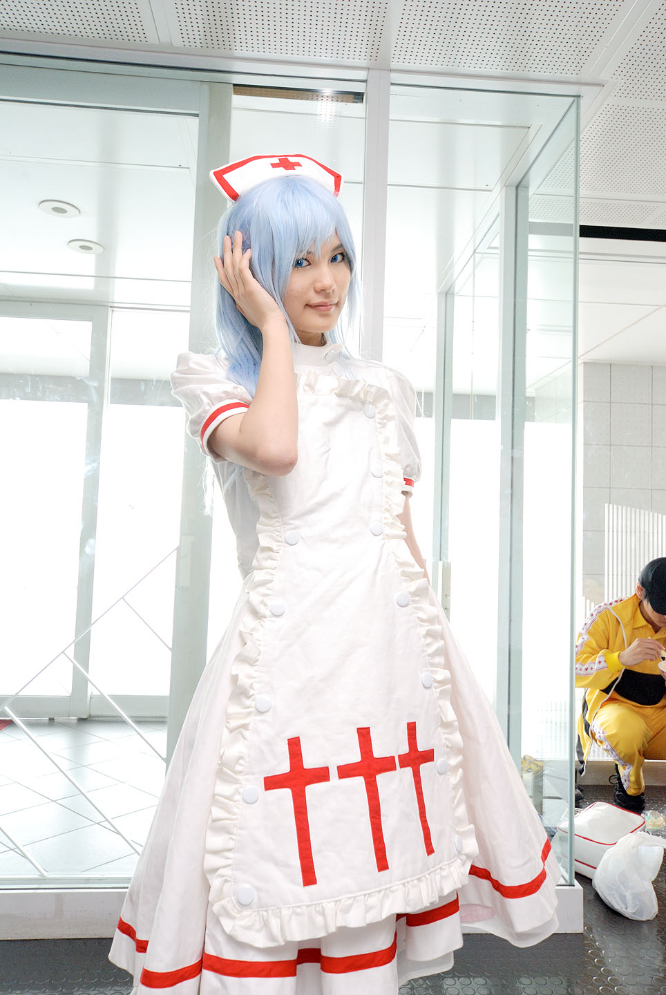 blue_hair, cosplay, kouno_tooru, kouzuki_suzuka, nurse, nurse_uniform, photo, princess_princess