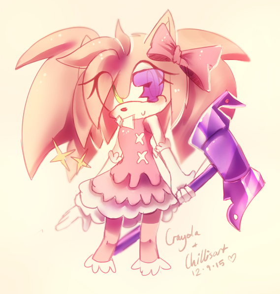 1girl, alternate_costume, amy_rose, animal_ears, artist_name, bangs, bare_shoulders, blush