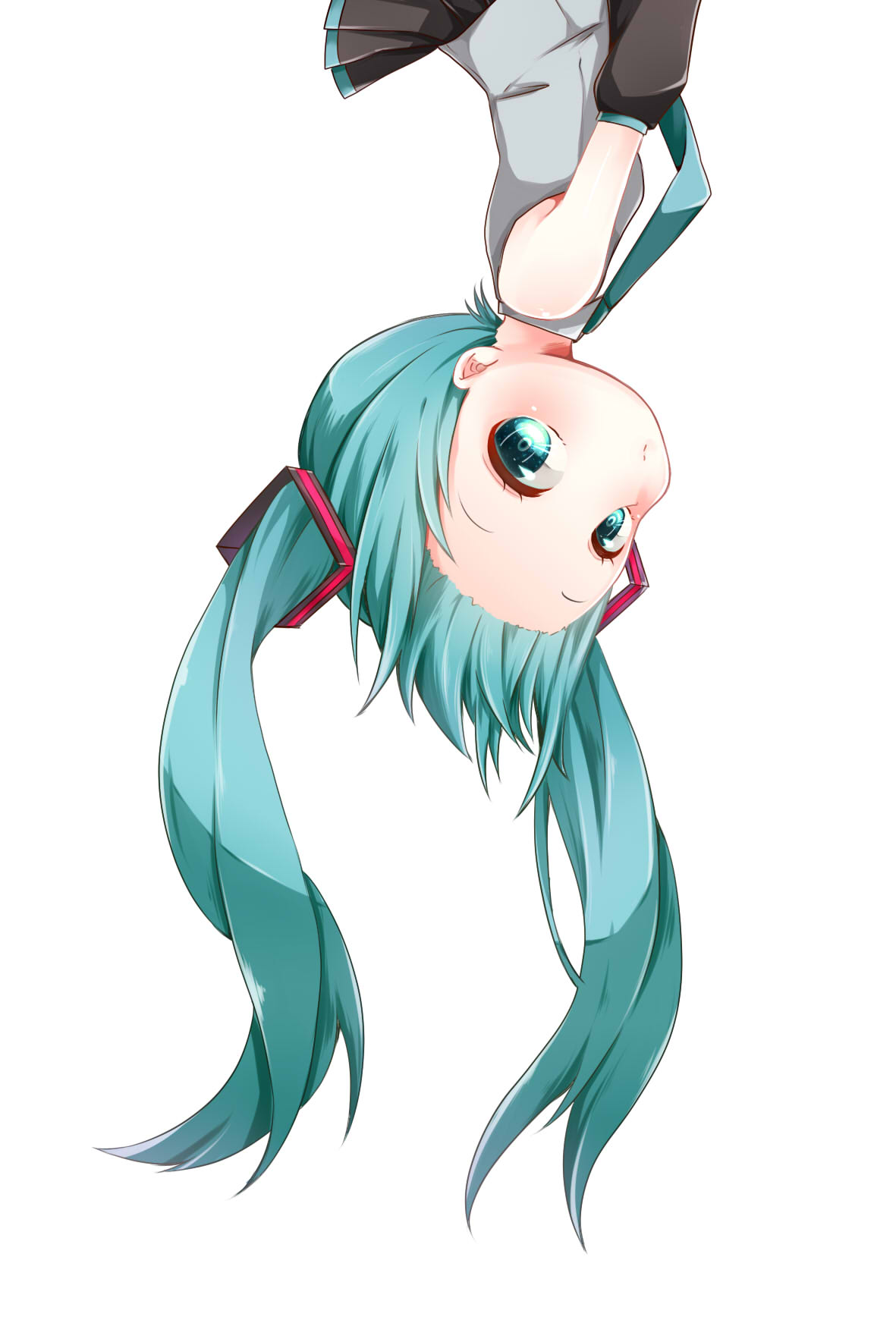 1girl, aqua_eyes, aqua_hair, bare_shoulders, blush, detached_sleeves, eshe_mr, hair_ornament