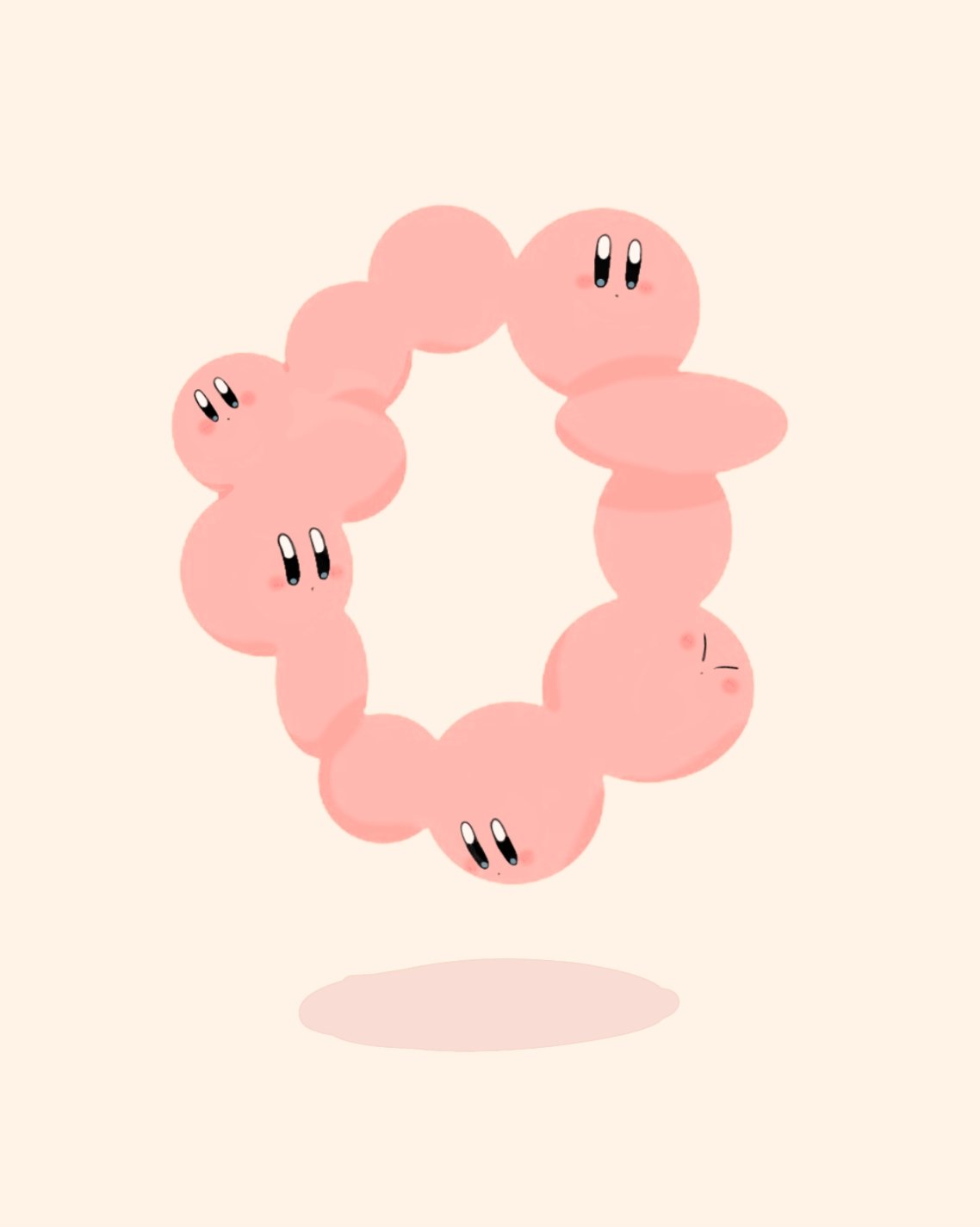 black_eyes, blush, closed_eyes, creature, expo2025, floating, highres, inochi-no-kagayaki