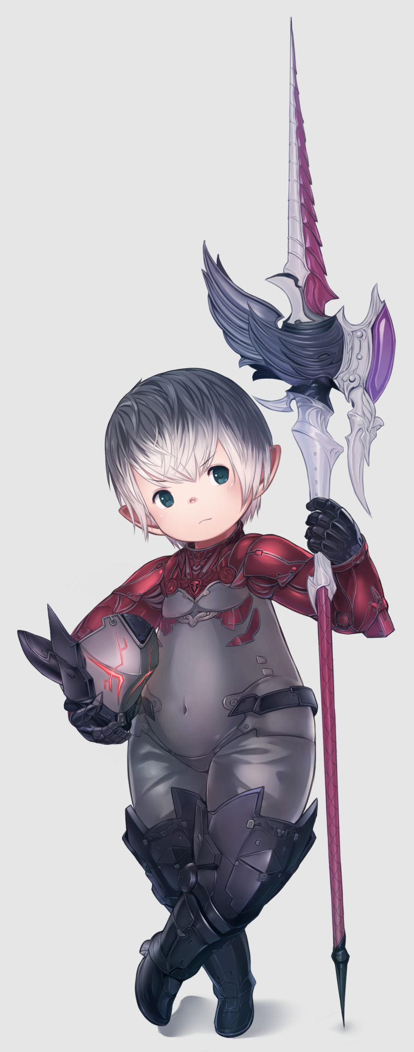 1boy, absurdres, armor, black_hair, closed_mouth, covered_navel, ell, eyebrows_visible_through_hair