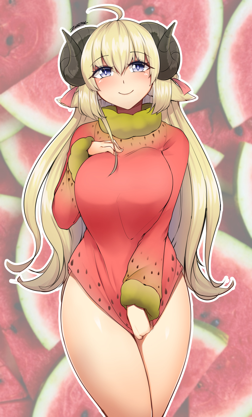 1girl, absurdres, ahoge, animal_ears, artist_name, bangs, blonde_hair, breasts