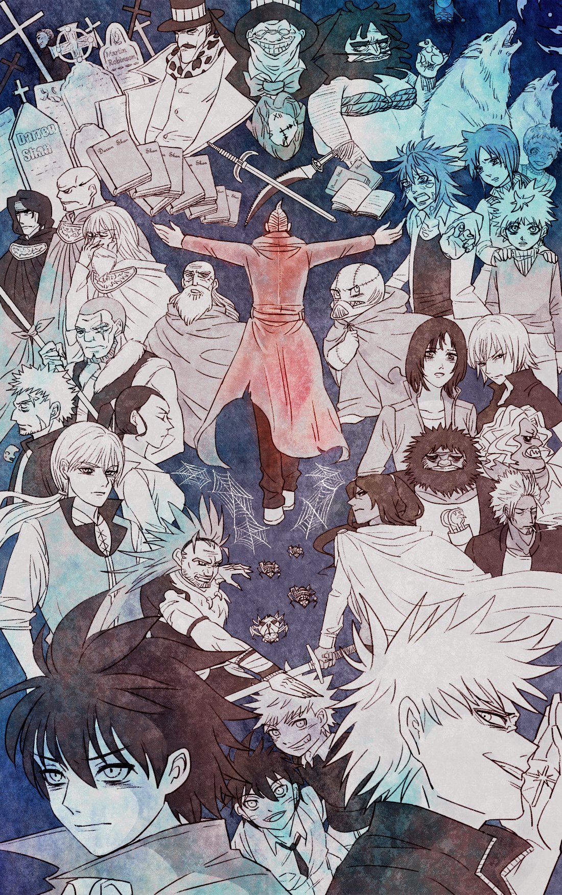 6+boys, alice_burgess, annie_shan, arra_sails, arrow_(darren_shan), back-to-back, bearded_girl, brother_and_sister