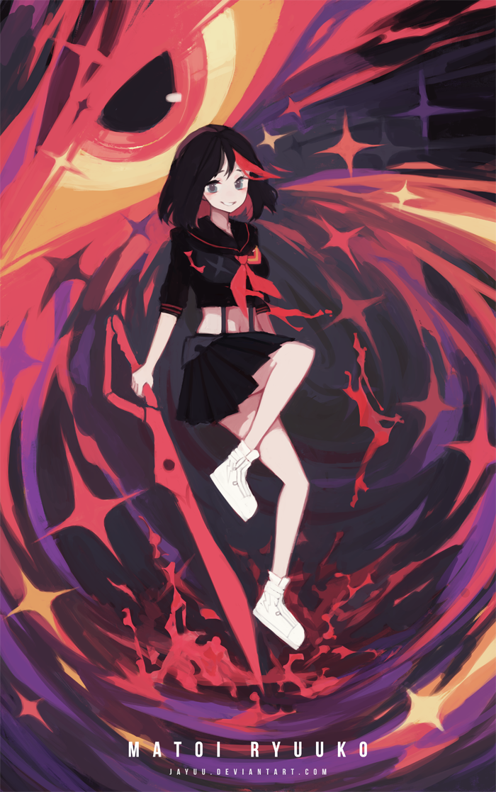 1girl, black_eyes, black_hair, black_serafuku, black_skirt, blood, blush, character_name