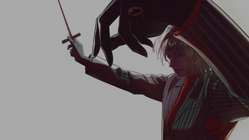 1boy, antonio_salieri_(fate/grand_order), black_gloves, black_jacket, collared_shirt, cravat, fate/grand_order, fate_(series)