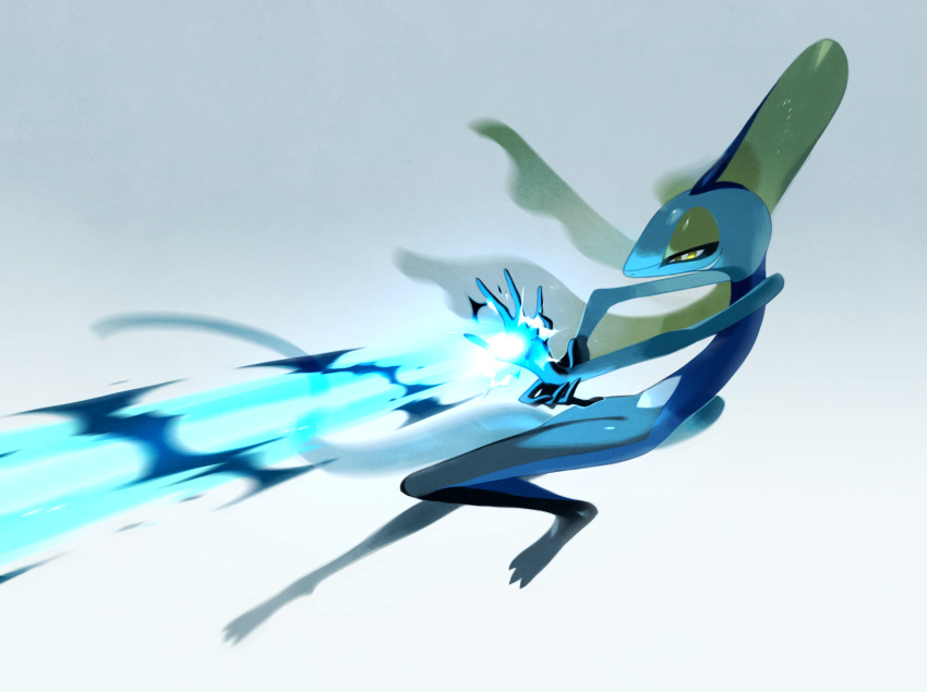 energy_beam, full_body, gen_8_pokemon, highres, inteleon, no_humans, pokemon, pokemon_(creature)