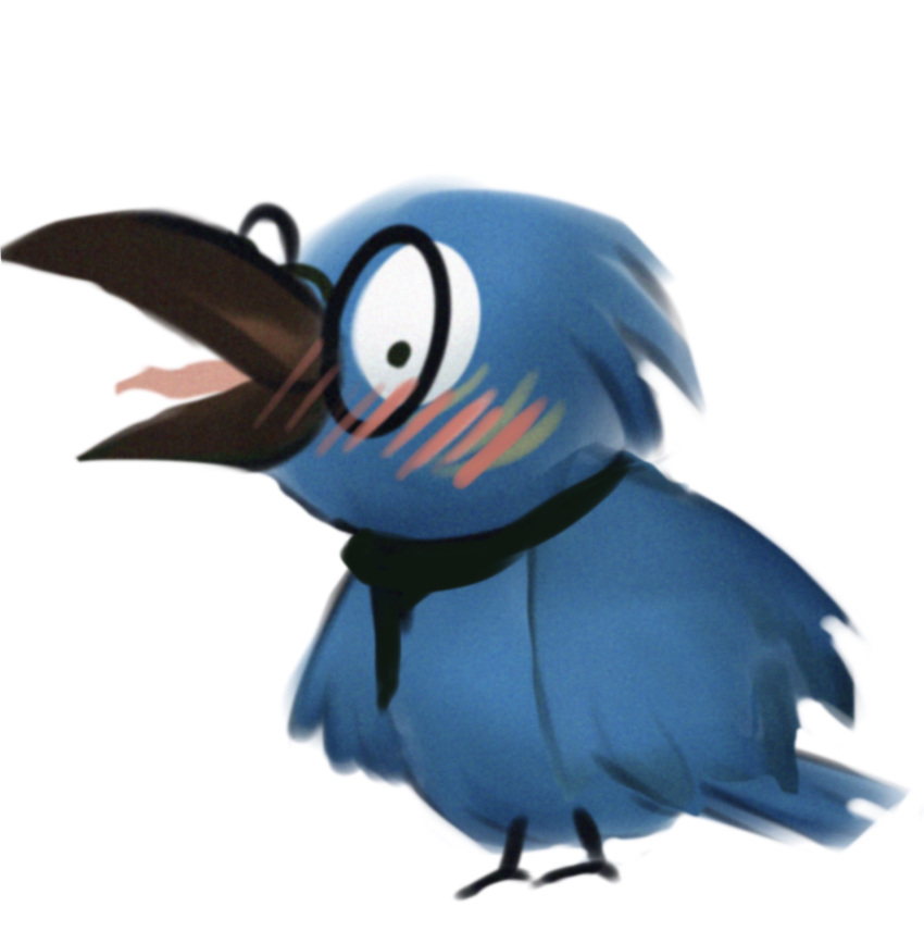 absurdres, arknights, bird, black-framed_eyewear, blush, chinese_commentary, commentary_request, glasses