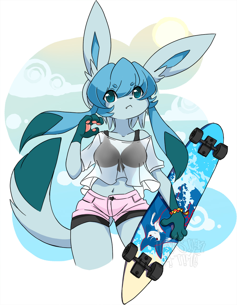 1girl, :<, animal_ears, animal_nose, artist_name, blue_eyes, blue_fur, blue_hair