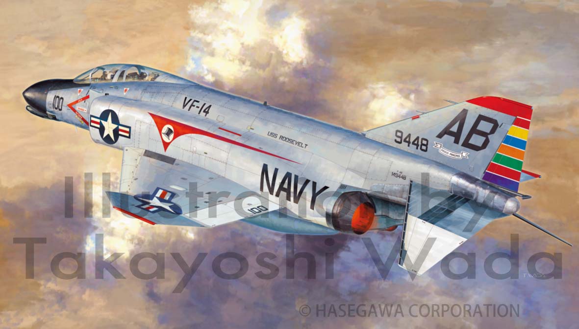 aircraft, airplane, artist_name, box_art, fighter_jet, flying, hasegawa_corporation, jet, military, military_vehicle, no_humans, official_art, solo, takayoshi_wada, united_states_air_force, vehicle_focus, vehicle_request, watermark