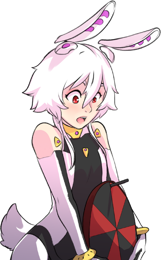 1girl, animal_ears, bangs, bare_shoulders, black_bodysuit, bodysuit, breasts, bunny_(d-rex)