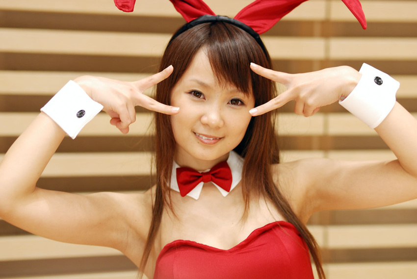 animal_ears, asahina_mikuru, rabbit_ears, collar, cosplay, hiromichi, leotard, photo