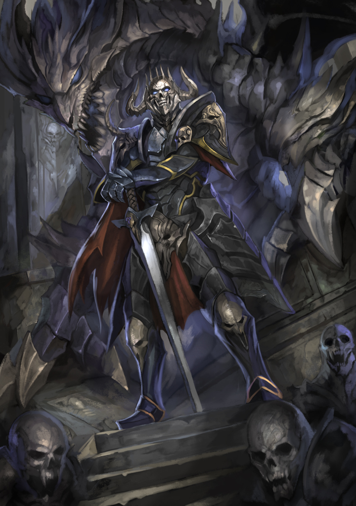 4boys, armor, blue_eyes, cape, closed_mouth, dragon, fantasy, gauntlets