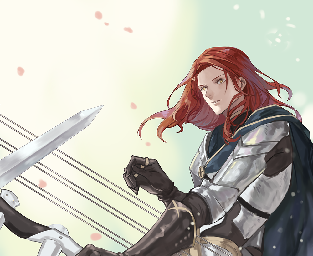 1boy, armor, bishounen, black_cloak, black_gloves, bow_(weapon), cloak, failnaught_(fate)