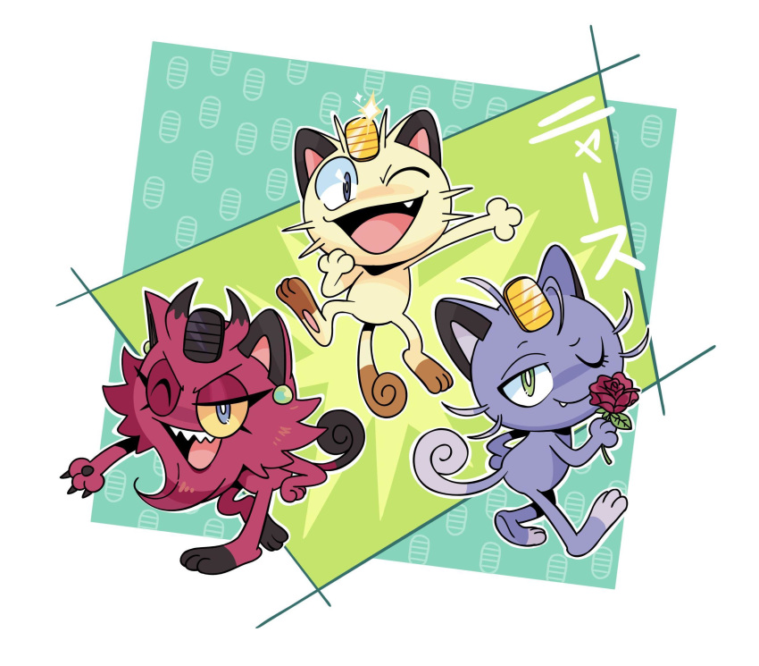 ;), alolan_and_normal, alolan_form, alolan_meowth, alternate_color, alternate_shiny_pokemon, animalization, blue_eyes